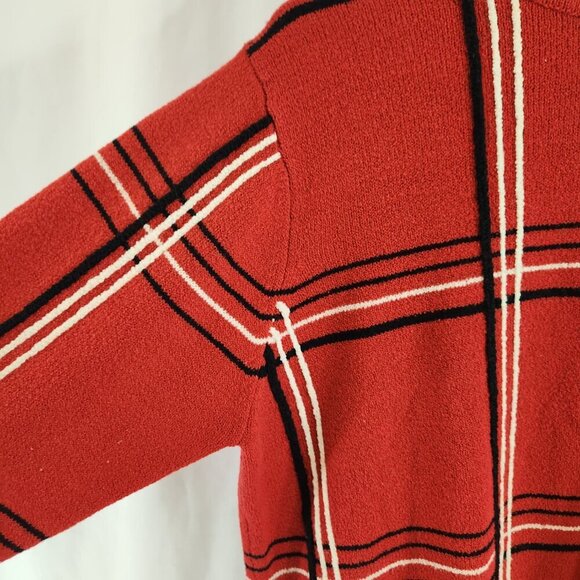 Vintage Alia Red Sweater Wide Stripe Womens Large - Picture 3 of 10